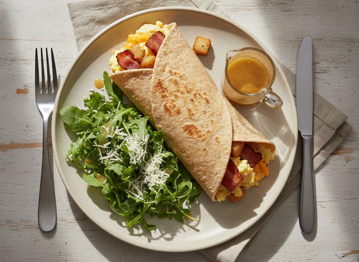 Breakfast Burrito with Side Salad photo