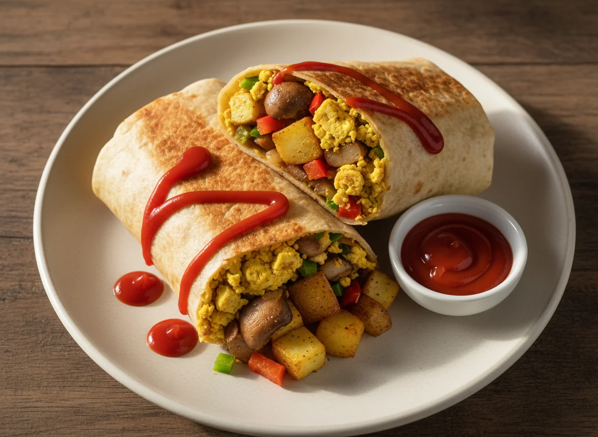 Breakfast Burrito with Tofu Scramble photo