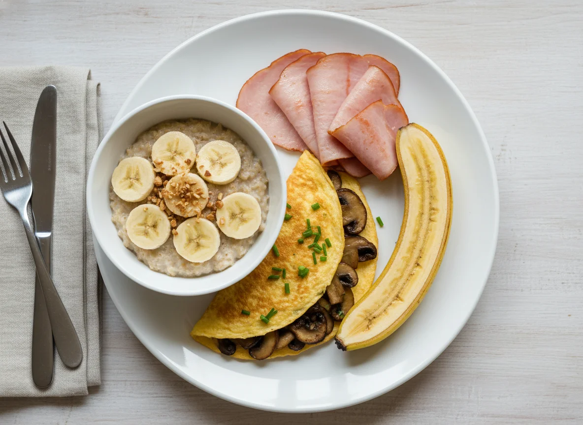 Breakfast Plate with Oatmeal photo