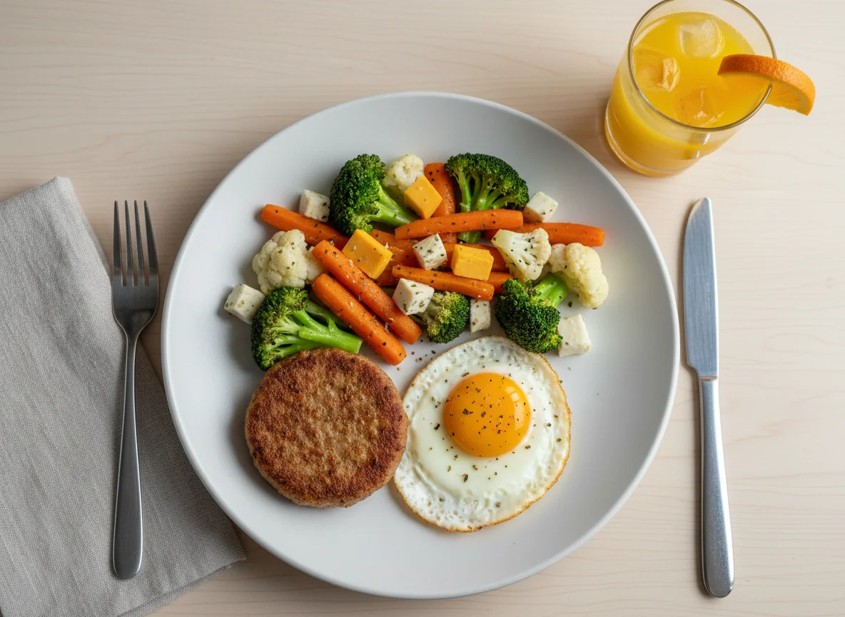 Breakfast Plate with Vegetables photo