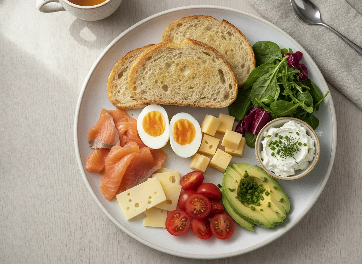 Breakfast Platter with Smoked Salmon and Eggs photo