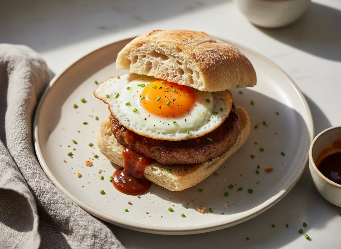 Breakfast Roll with Egg and Sausage photo
