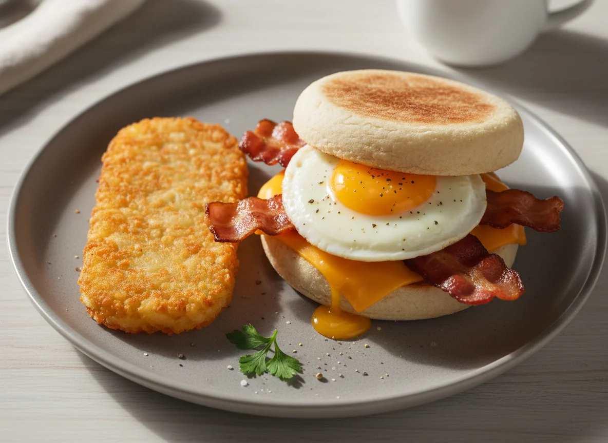 Breakfast Sandwich and Hash Brown photo