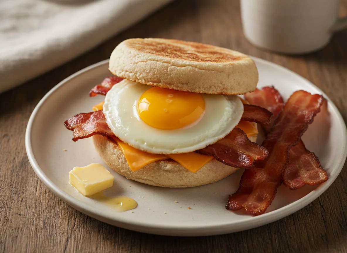 Breakfast Sandwich on English Muffin photo