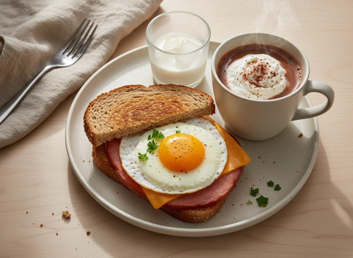 Breakfast Sandwich with Hot Beverage photo