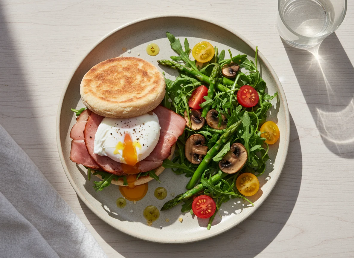 Breakfast Sandwich with Salad photo