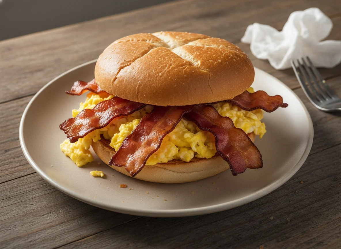 Breakfast Sandwich with Turkey Bacon photo