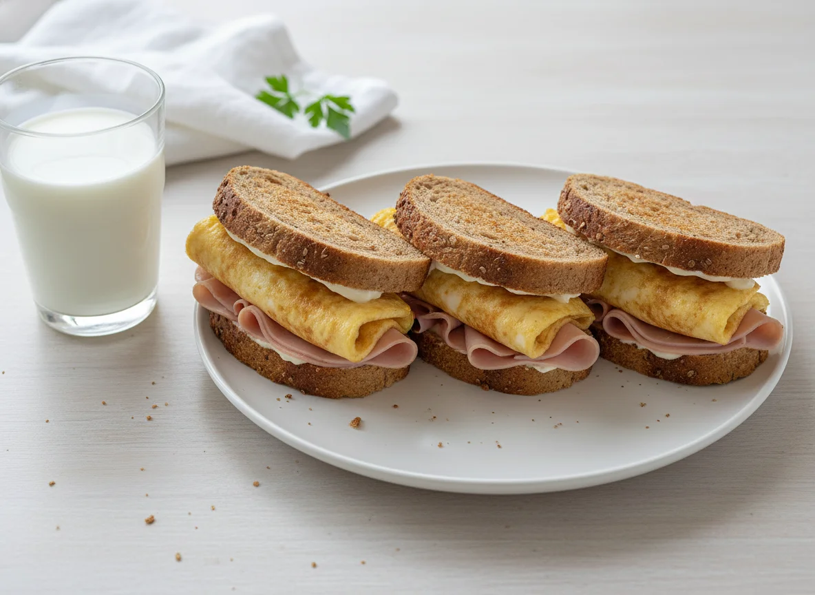 Breakfast Sandwiches with Milk photo