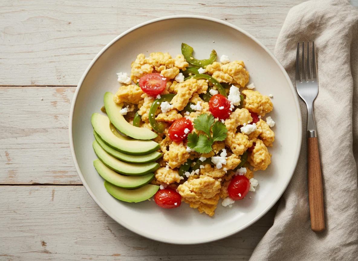 Breakfast Scramble with Avocado and Feta photo