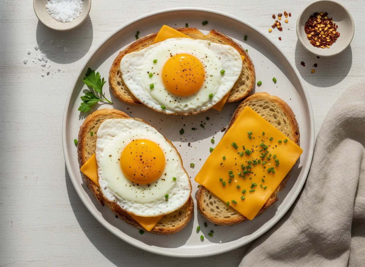 Breakfast Toast with Egg and Cheese photo