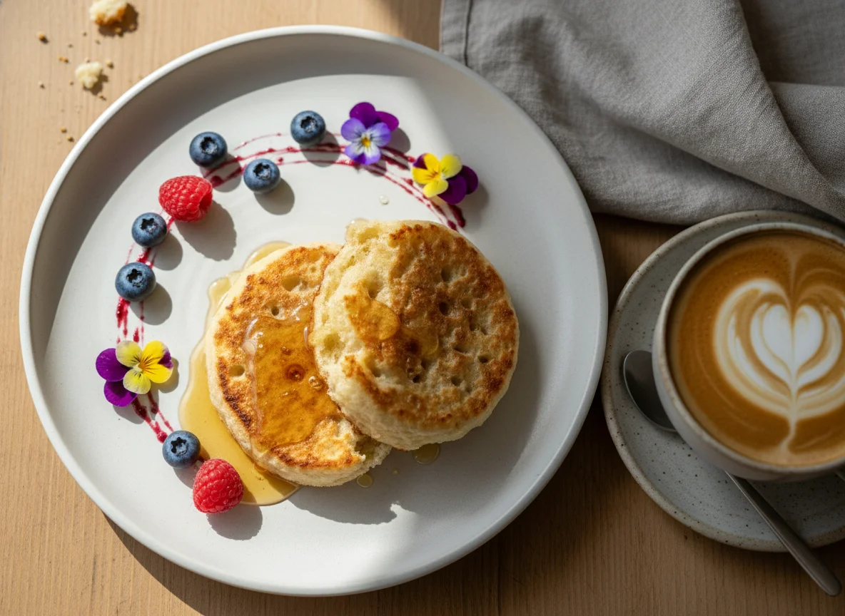 Breakfast with Crumpet and Latte photo