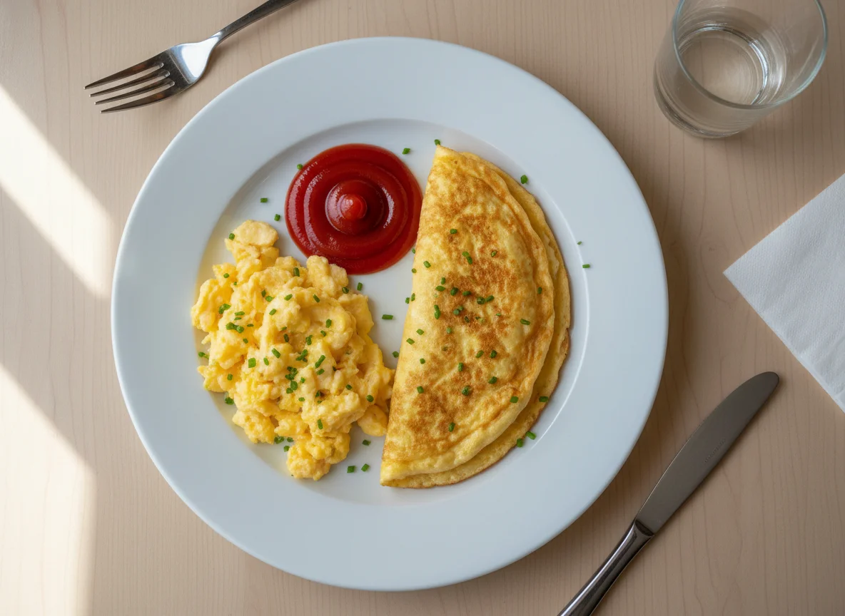 Breakfast with Eggs and Ketchup photo