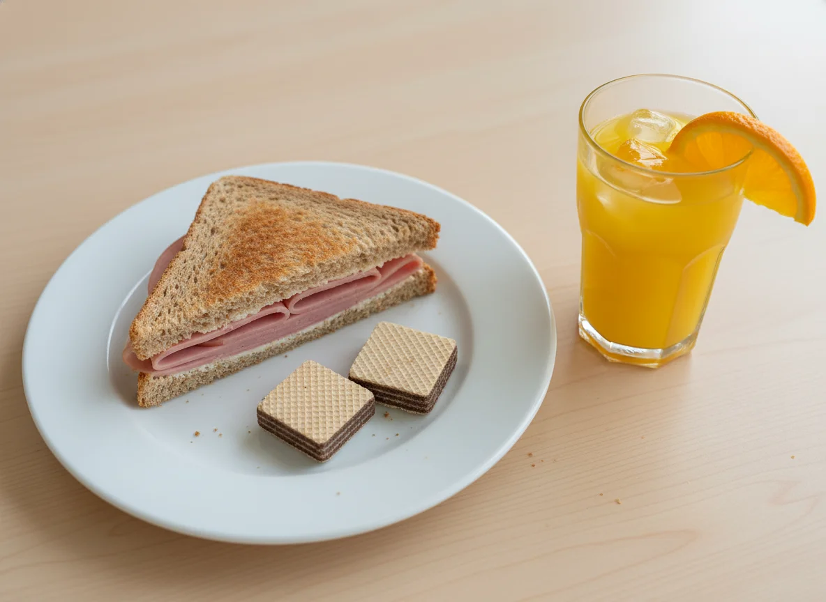 Breakfast with Sandwich and Juice photo