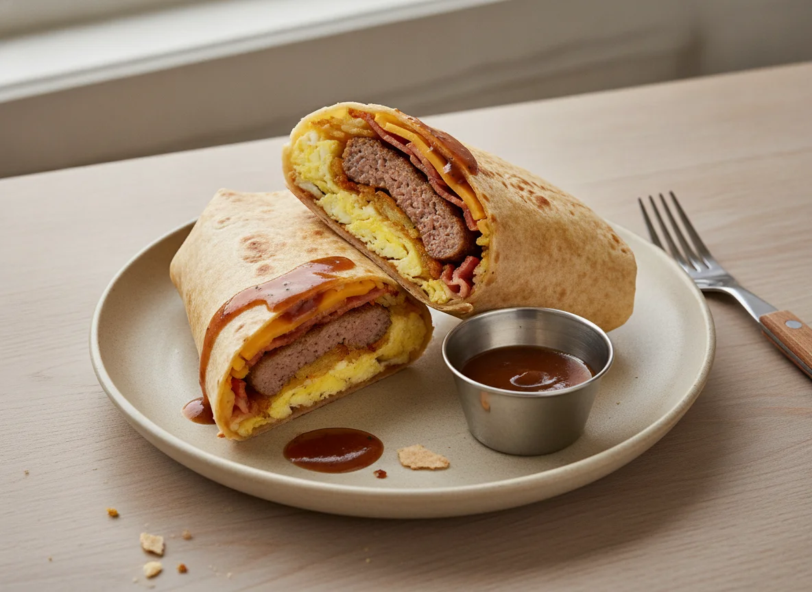 Breakfast Wrap with Brown Sauce photo