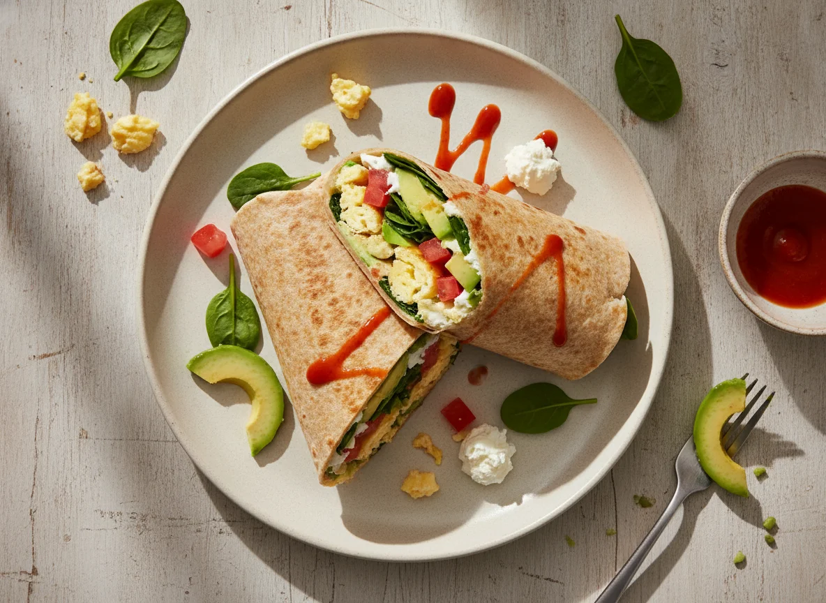 Breakfast Wrap with Egg and Avocado photo