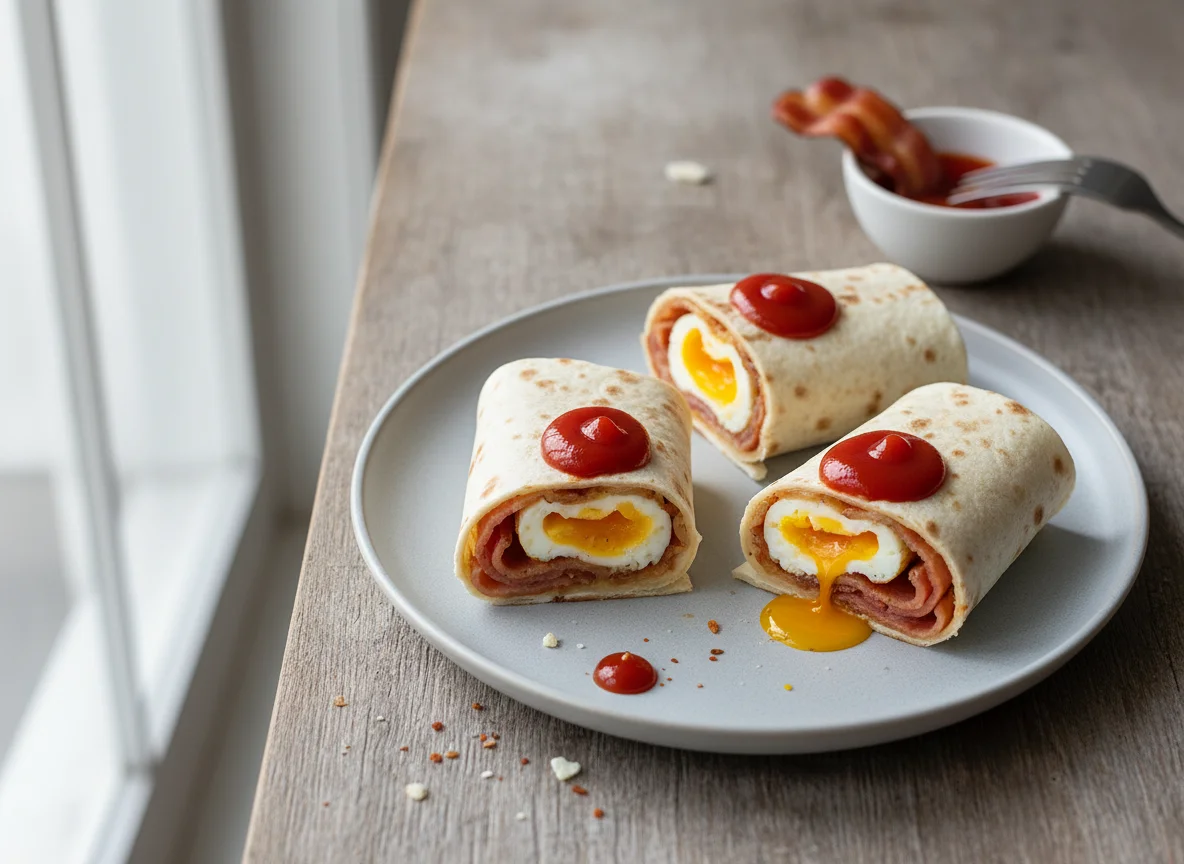 Breakfast Wraps with Bacon and Egg photo