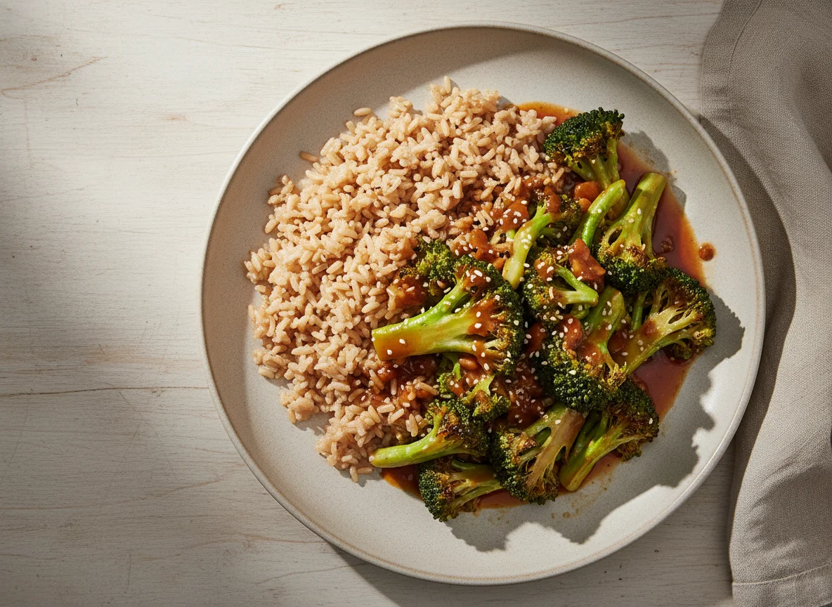 Broccoli and Rice with Sauce photo