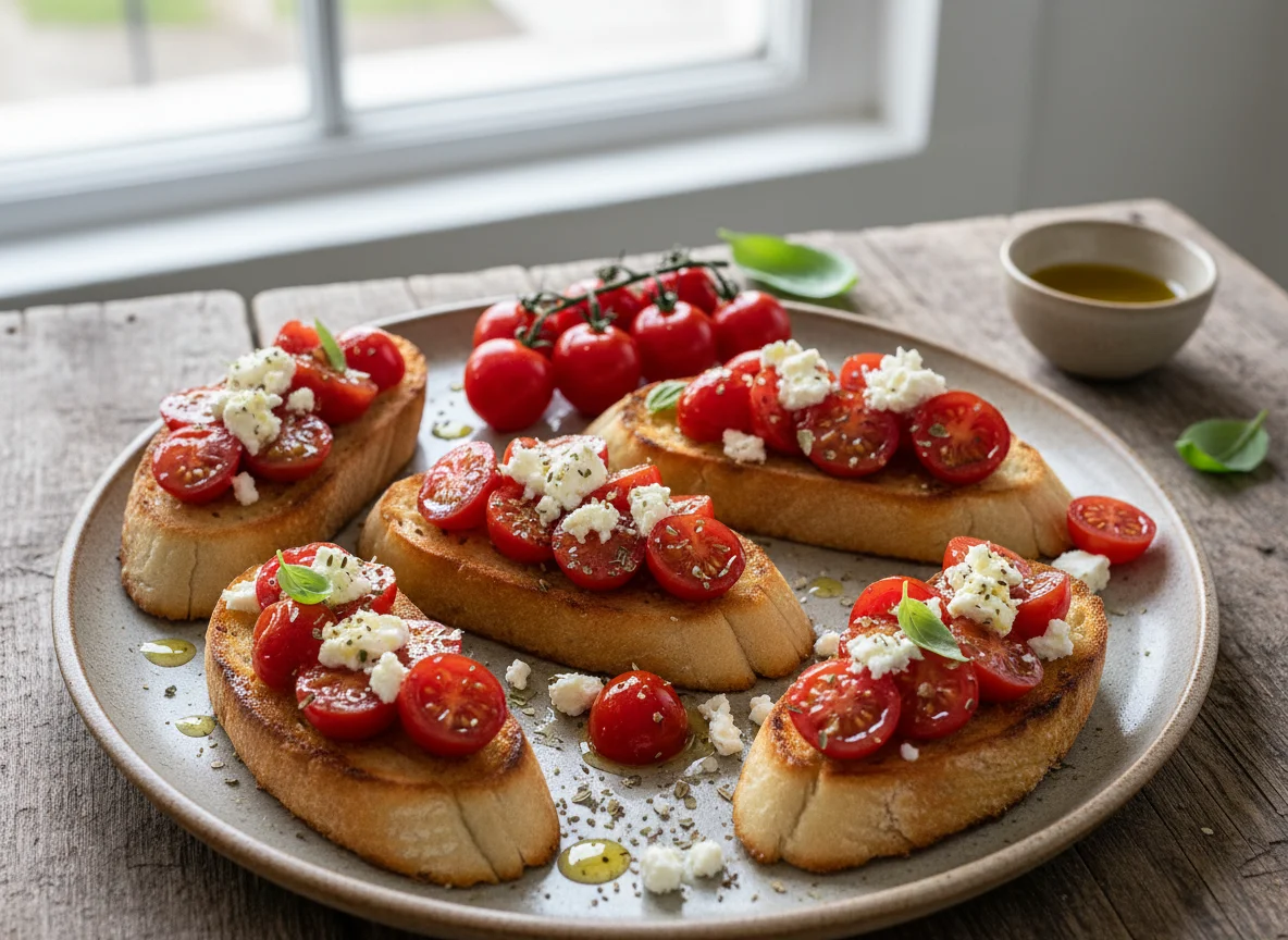 Bruschetta with Tomato and Feta photo