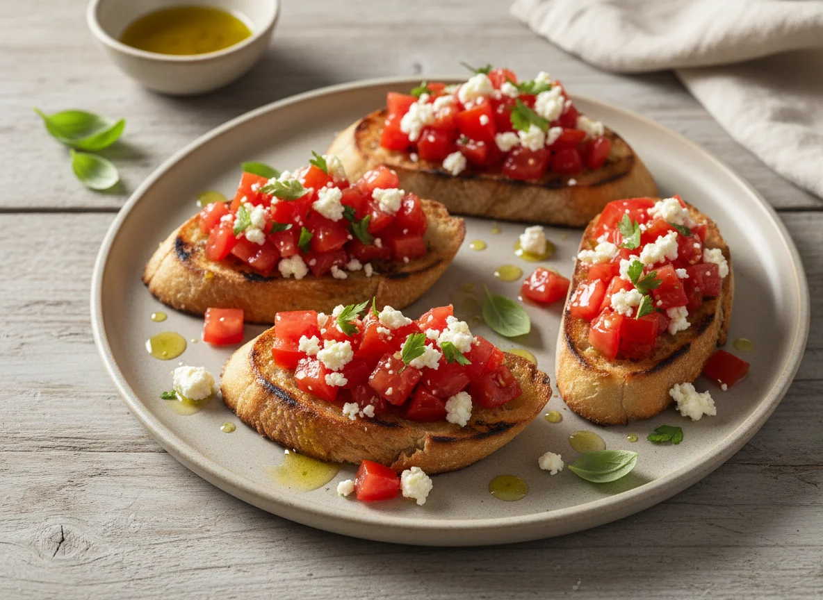 Bruschetta with Tomatoes and Feta photo