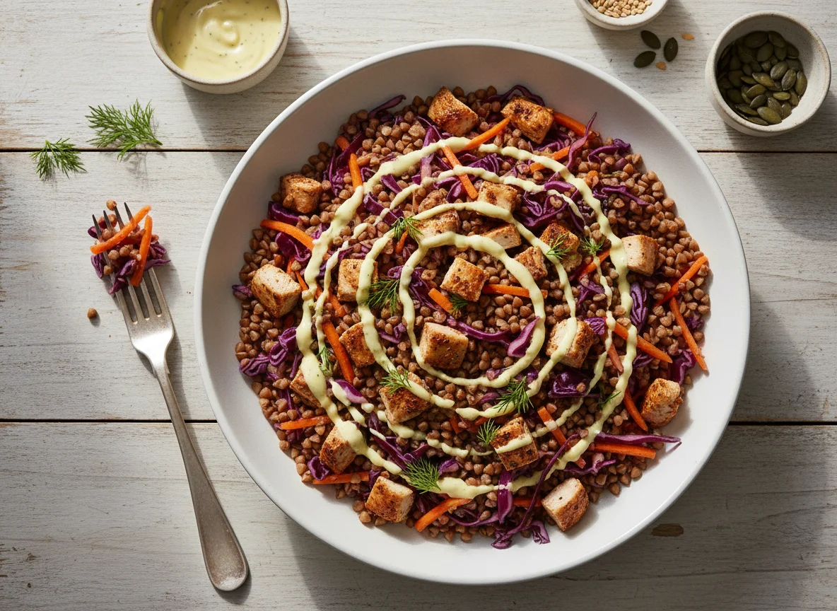 Buckwheat and Vegetable Salad with Chicken photo