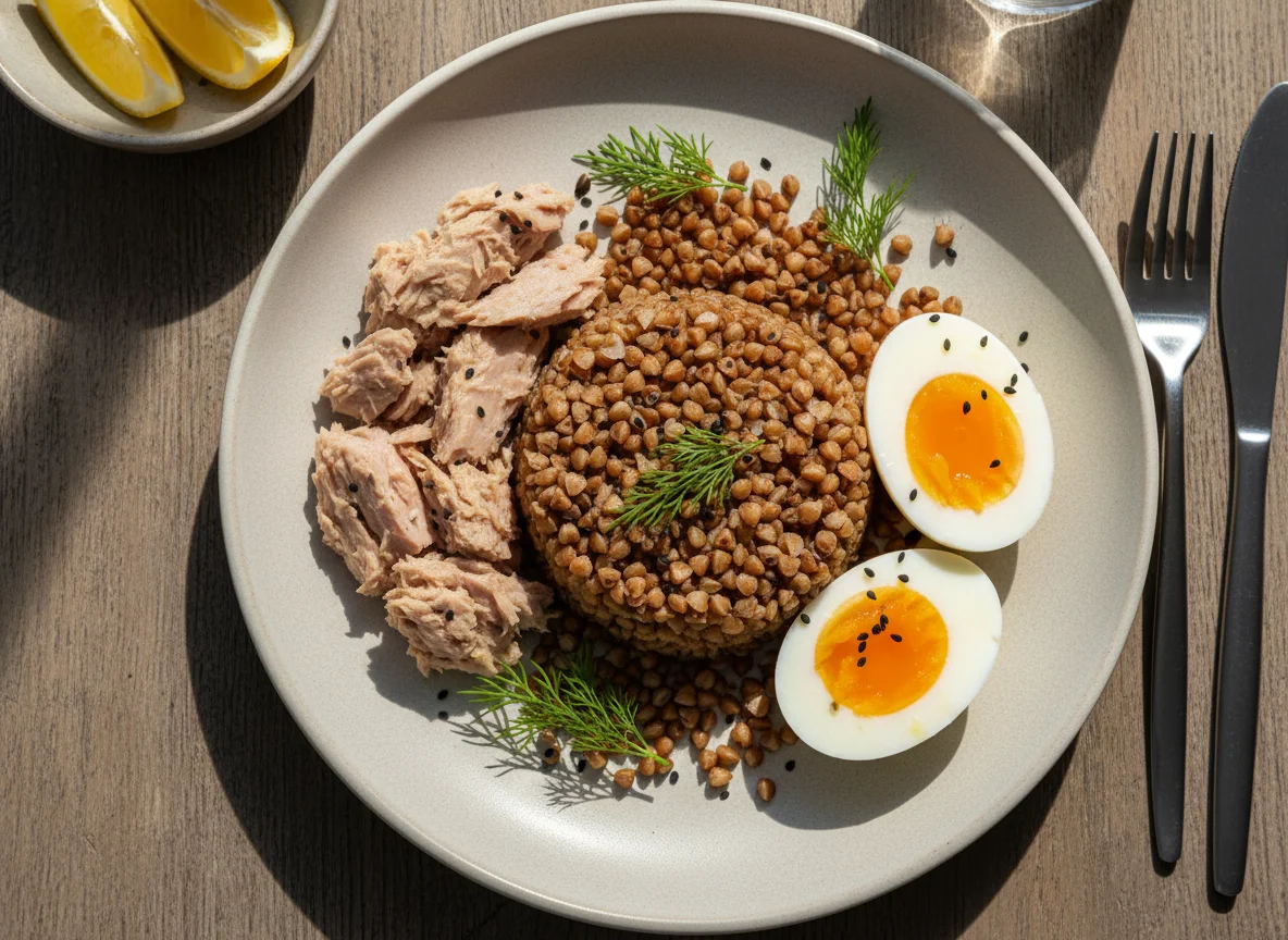 Buckwheat, Tuna, and Eggs Meal photo