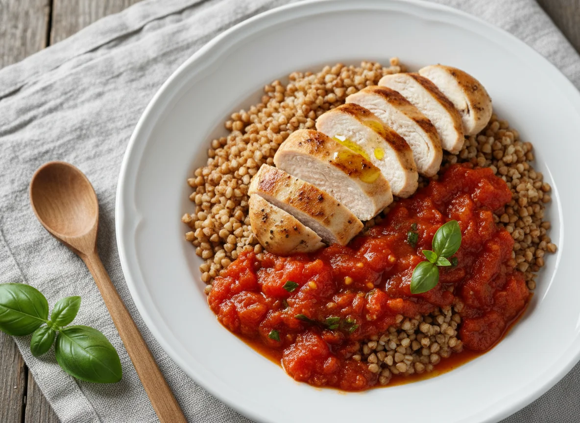 Buckwheat with Chicken and Tomato Sauce photo