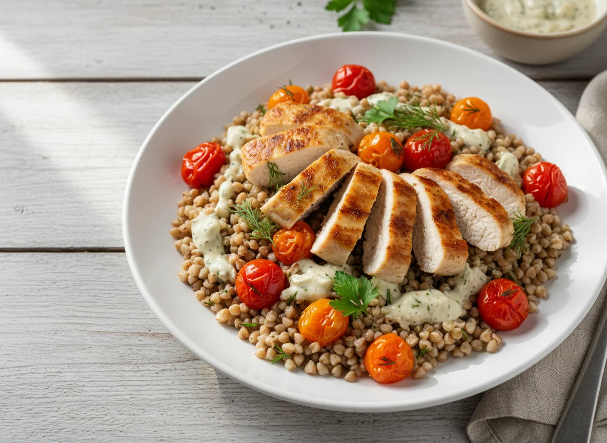 Buckwheat with Chicken and Tomatoes photo