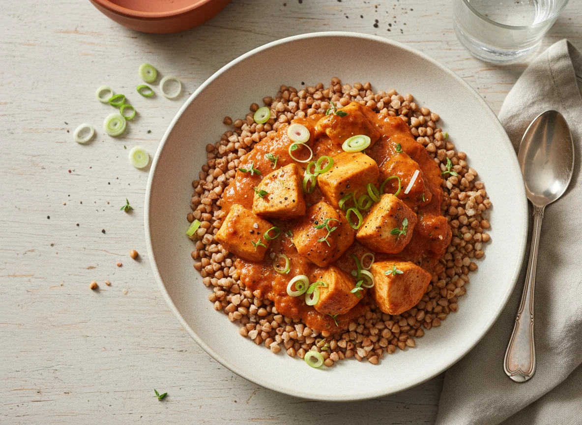 Buckwheat with Creamy Chicken Stew photo