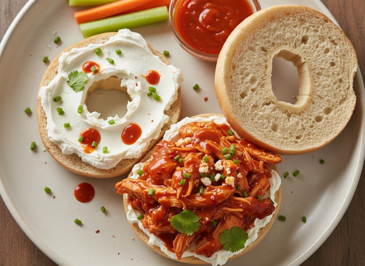 Buffalo Chicken Bagel with Cream Cheese photo