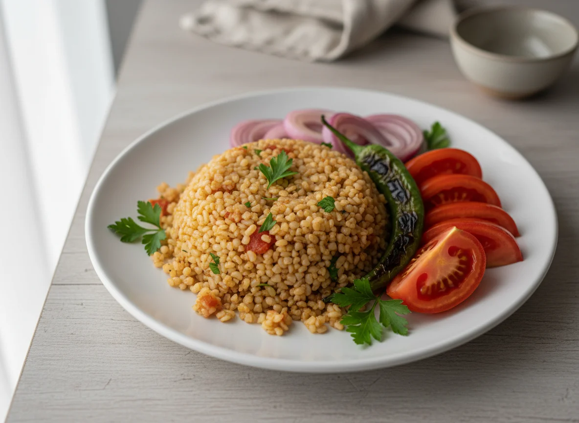 Bulgur Pilaf with Side Vegetables photo