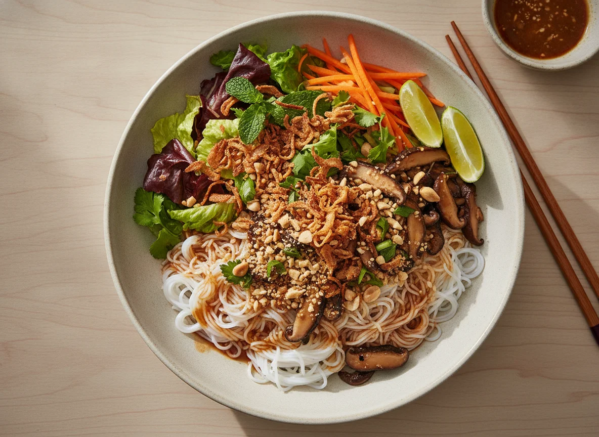 Bun Tron Chay (Vietnamese Vegetarian Mixed Rice Noodles) photo