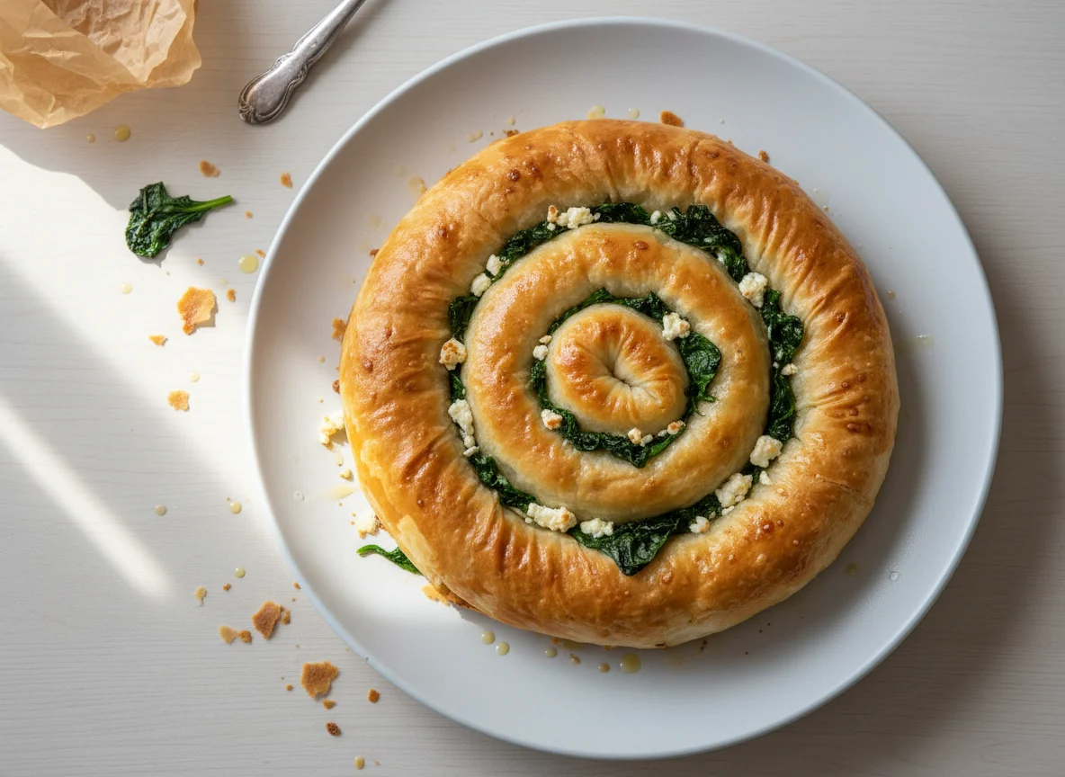 Burek with spinach and cheese photo