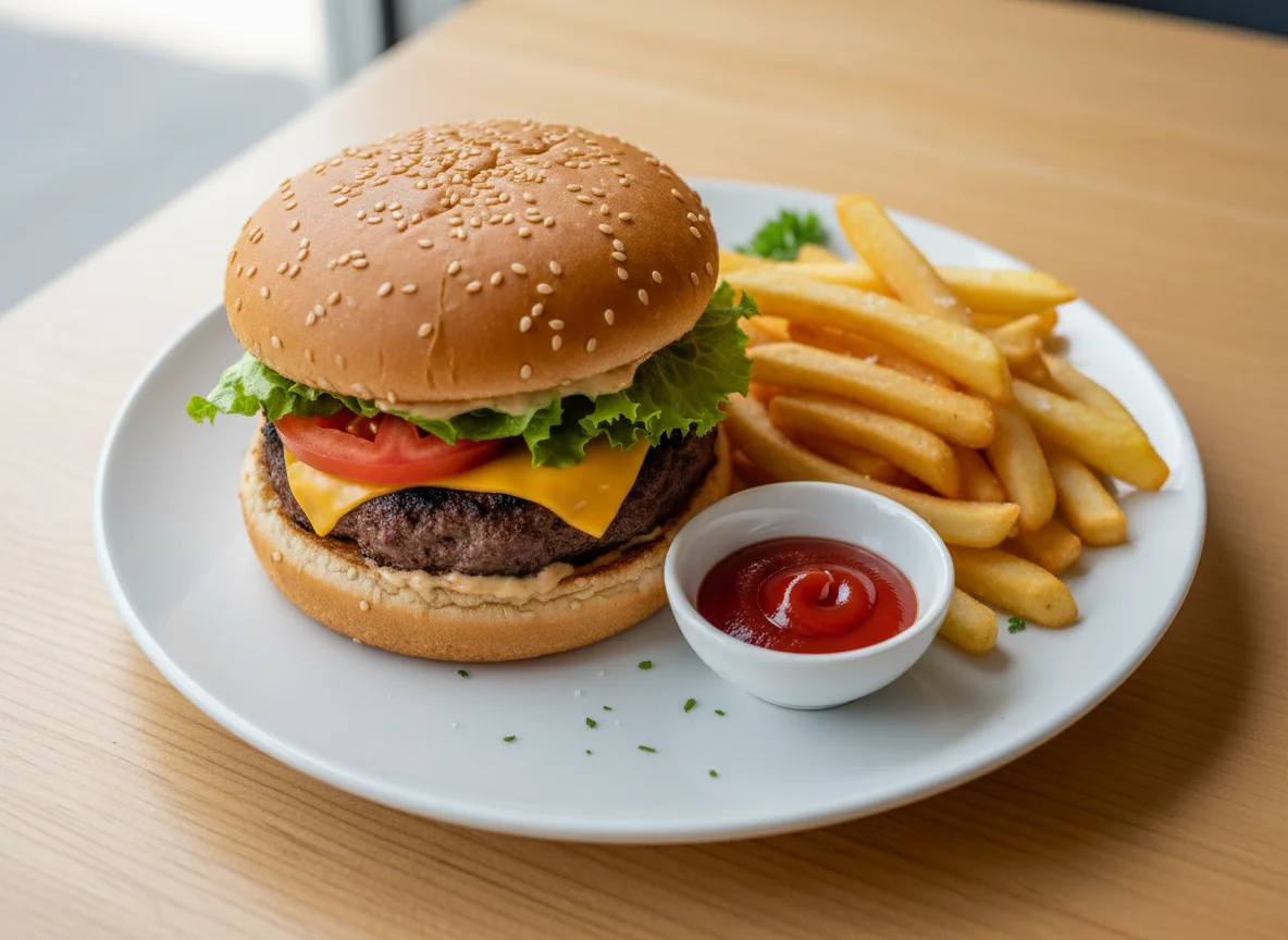 Burger and Chips photo