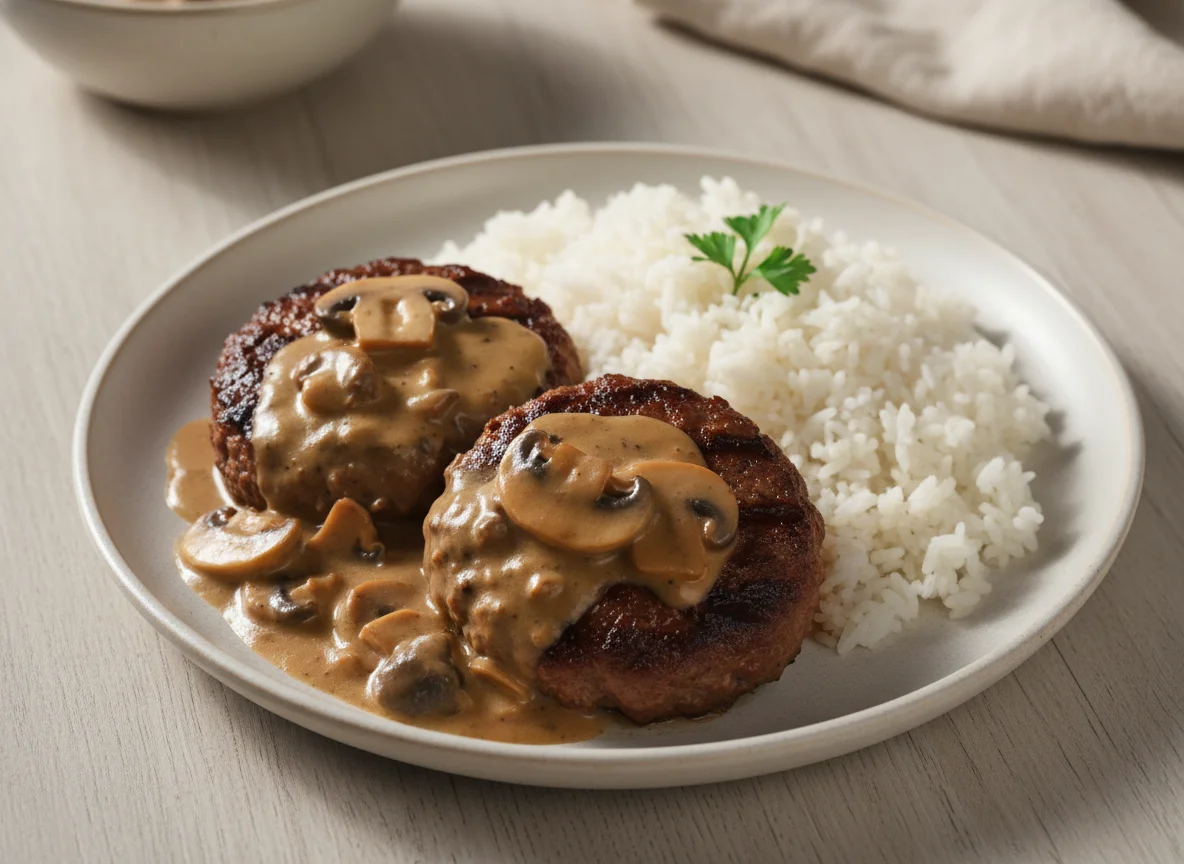 Burger Steak with Rice photo
