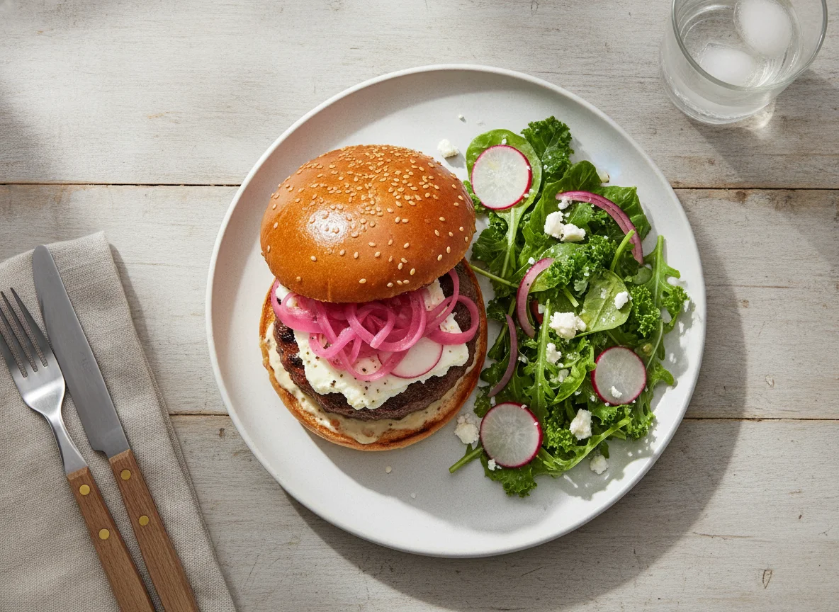 Burger with Side Salad photo