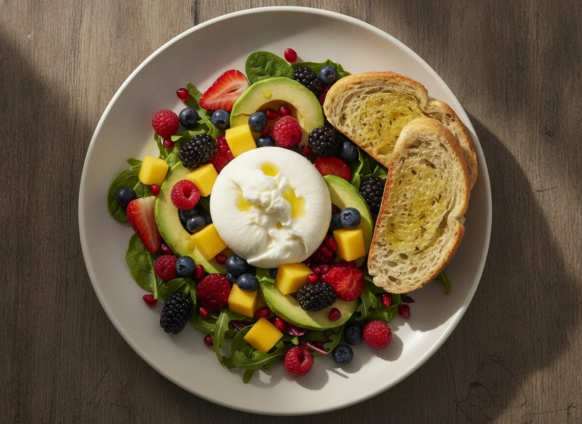 Burrata Fruit Salad with Avocado photo