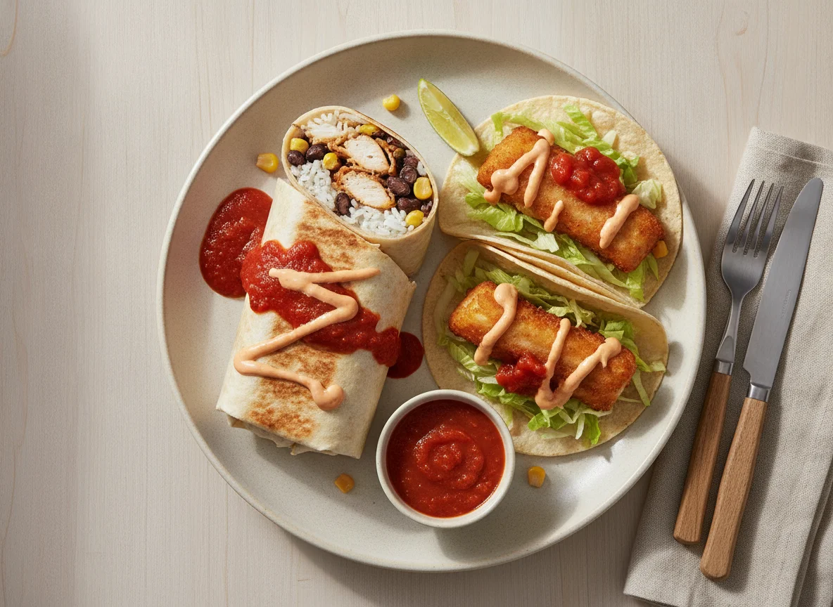 Burrito and Fish Taco Combo photo