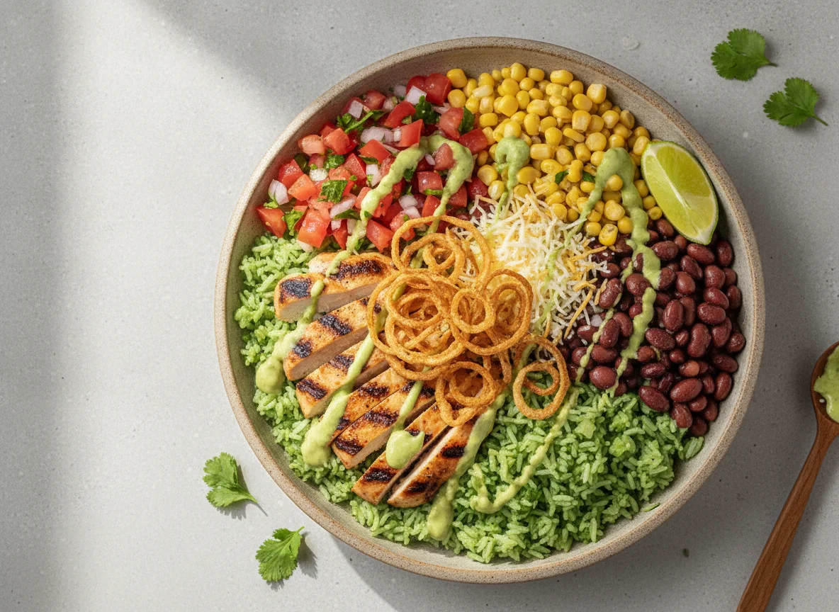 Burrito bowl cilantro rice photo