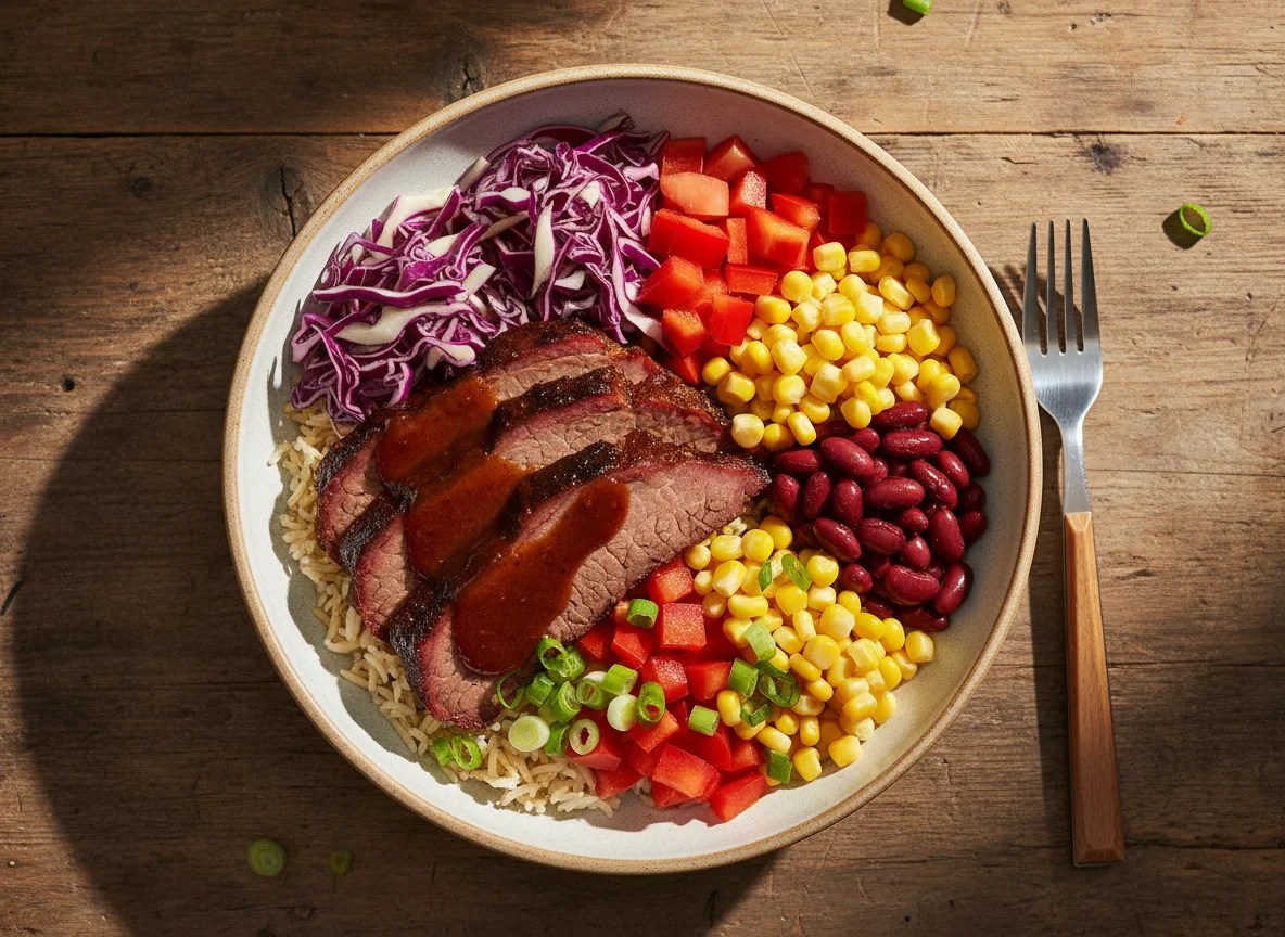 Burrito Bowl with Barbecue Beef Brisket photo