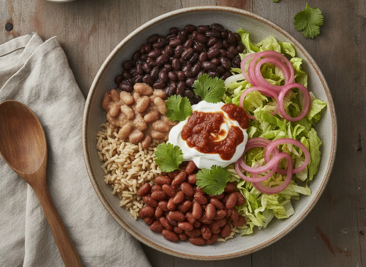 Burrito Bowl with Beans and Rice photo