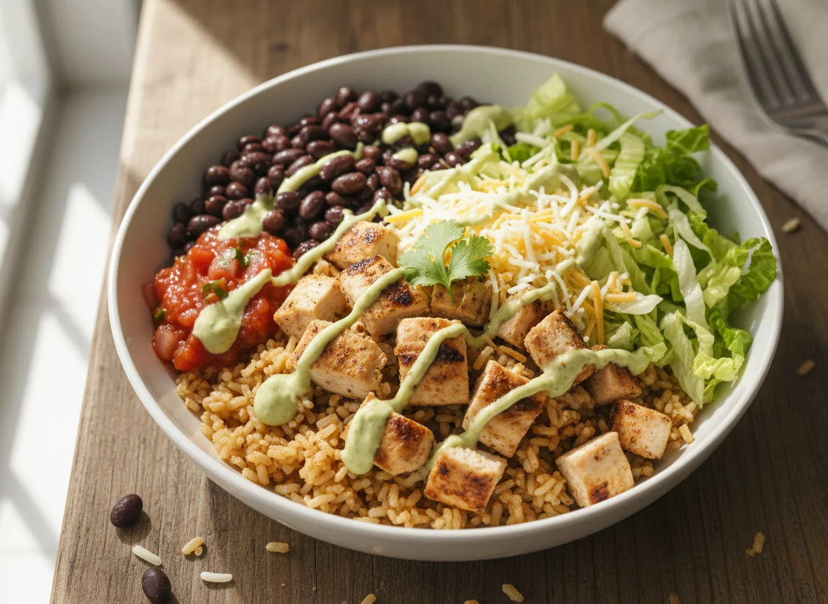 Burrito Bowl with Chicken and Brown Rice photo