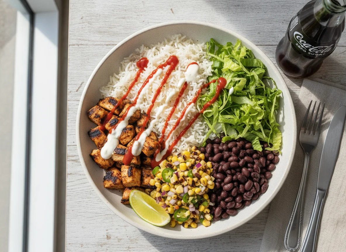 Burrito Bowl with Chicken and Garlic Sauce photo