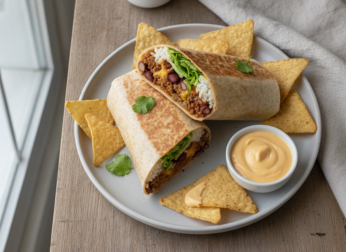 Burrito with Tortilla Chips photo