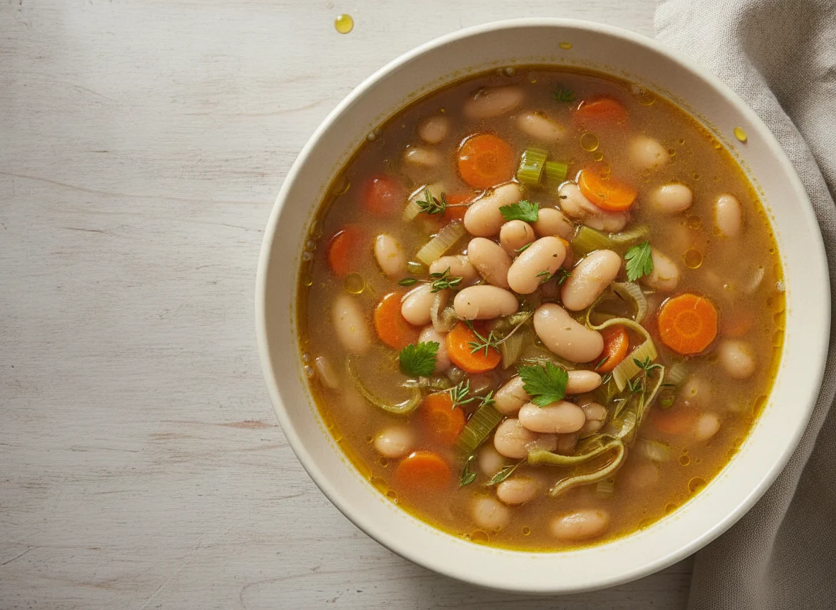 Butter bean and vegetable soup photo