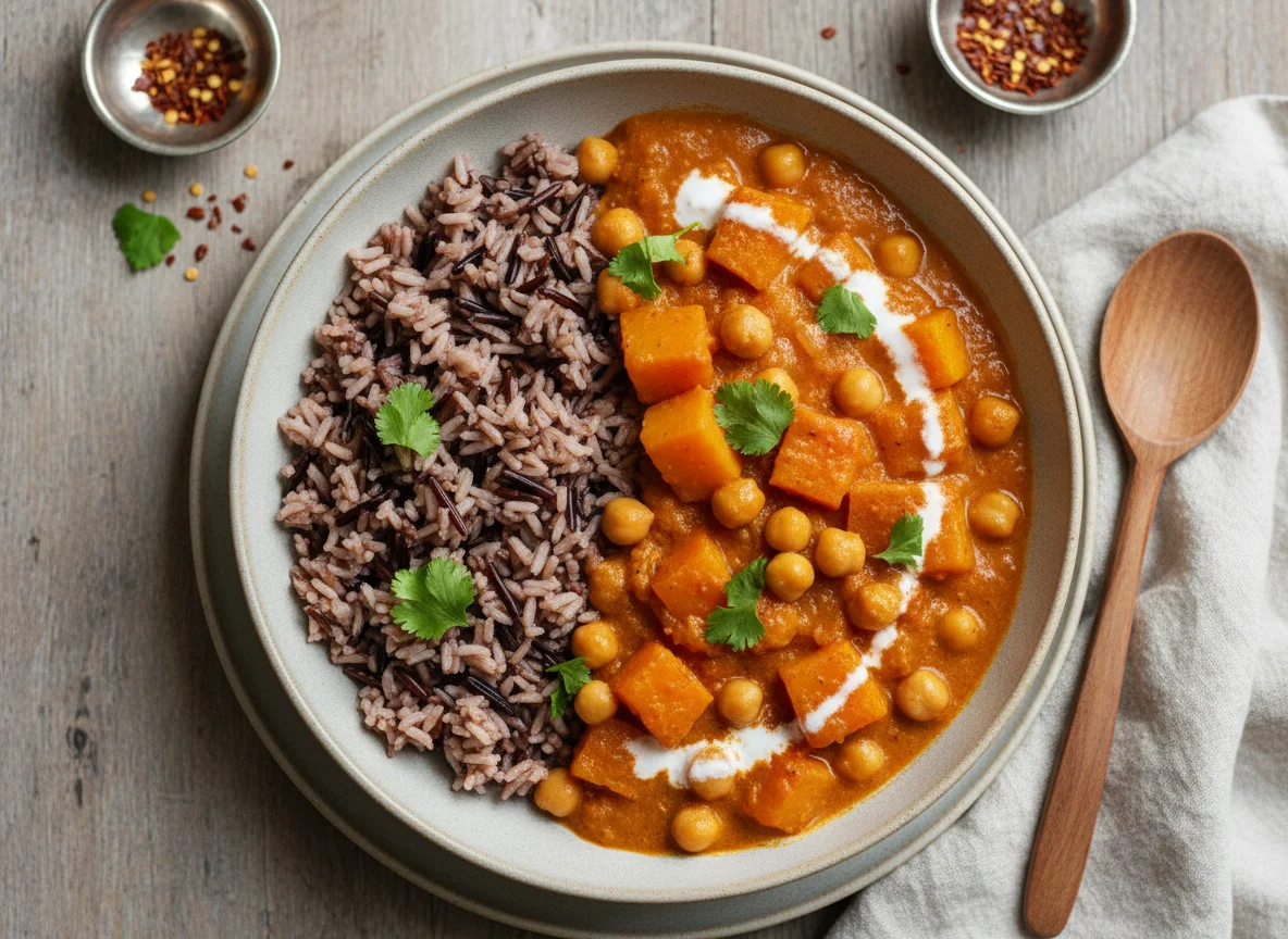 Butternut Squash and Chickpea Curry with Wild Rice photo