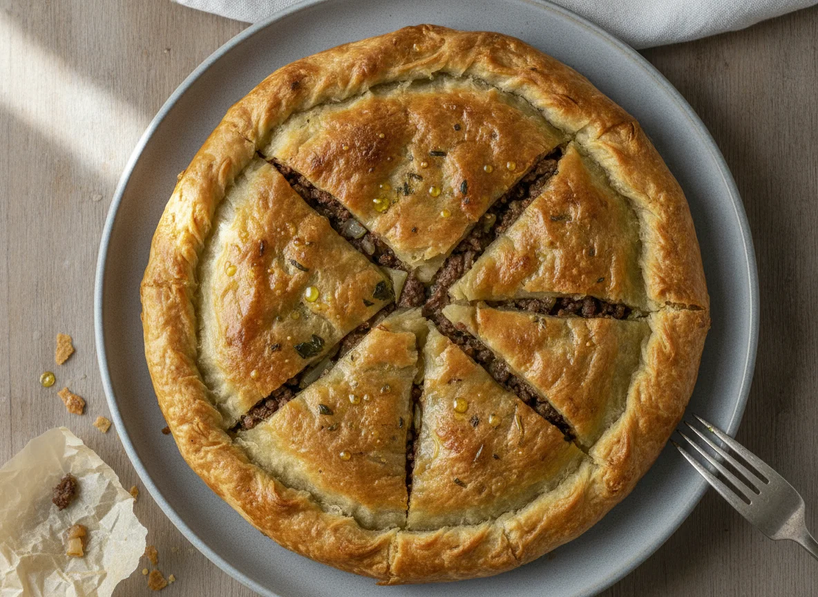 Byrek me Mish (Albanian Meat Pie) photo