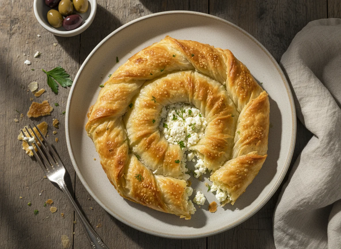 Byrek with filling photo