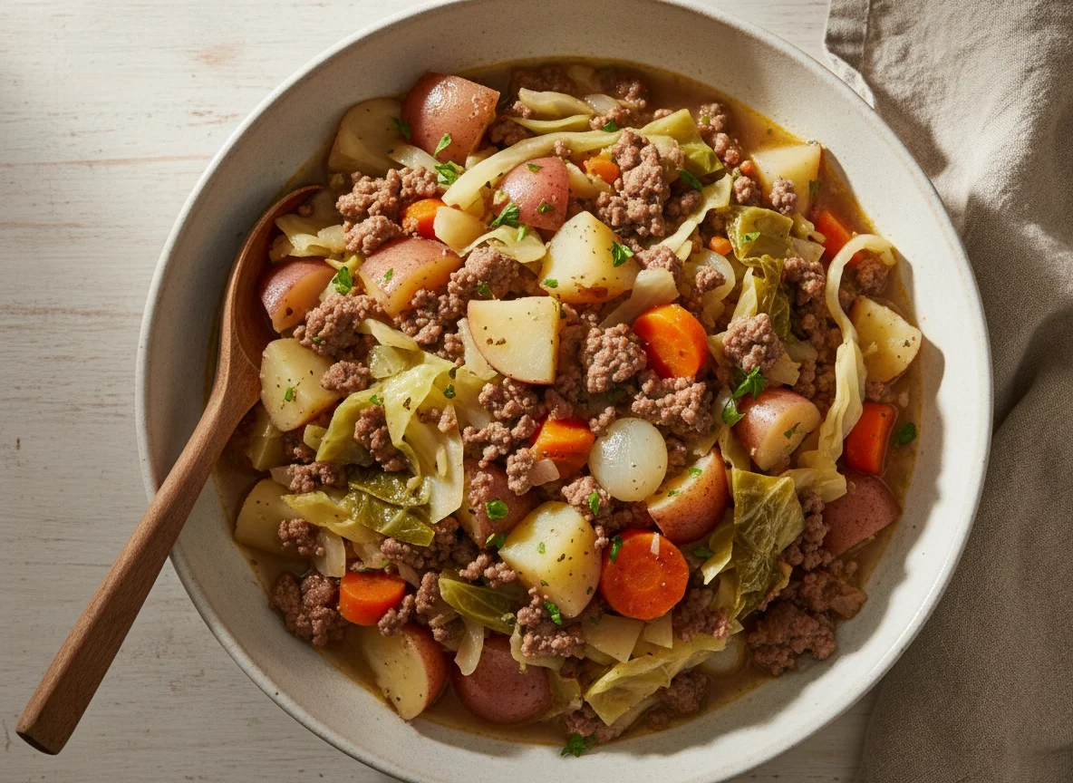 Cabbage and Ground Beef Stew photo