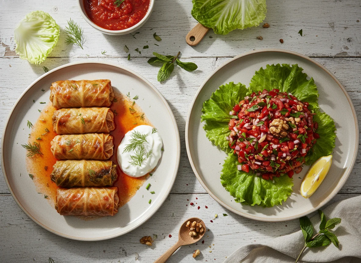 Cabbage Rolls and Ezme Salad photo