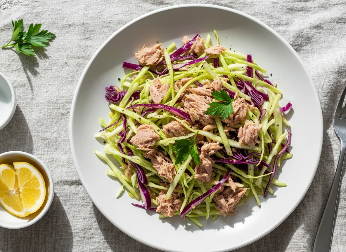Cabbage with tuna salad photo